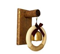 Cloche pour ouverture de porte - Carillon d'ouverture de porte en laiton avec nœud - Décoration de maison, cloche claire - Sonnette de porte puissante pour lieu de travail