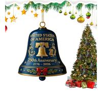 Cloche pour sapin de Noël | 12 cm point de repère historique en acrylique à collectionner | 250e décoration commémorative 2D pour école, parc, jardin, clôture, cheminée, f