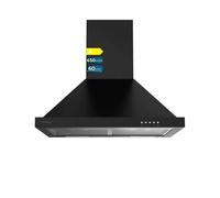 Cecotec Hotte Aspirante 60cm Pyramid Bolero Flux PM 606500 Black A. 165W Motor, Stainless Steel Finish, 650m3/h Suction, Mechanical Control, 3 Power Levels, Light, and Carbon Filter