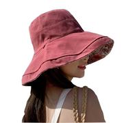 Cloche Réversible pour Femme - Chapeau d'été de Plage, Casquette de Voyage Pliable avec Corde Coupe-Vent pour Vacances (FR/ES, Alpha/Lettres, Taille Unique, Bourgogne)