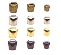 Cloche robuste en fer pour bovins et moutons, aide à prévenir les pertes de bétail avec un son clair (bronze rouge moyen)