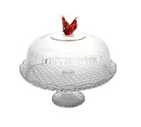 Cloche sur pied Papillon en verre 30 cm - Table Passion - Transparent - Verre Transparent G