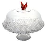 Cloche sur pied Papillon en verre 30 cm - Table Passion - Transparent - Verre Transparent G