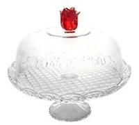 Cloche sur pied Rose en verre 30 cm - Table Passion - Transparent - Verre Transparent G