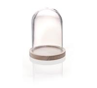 Cloche Verre Avec Socle Bois 16 Cm