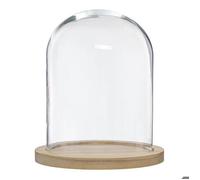 Atmosphera Cloche en verre et bois H 29,5 cm