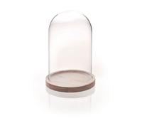 Cloche Verre + Socle Bois Ø14 H21cm