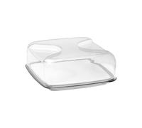 Guzzini, Cloche À Fromage Carrée Gocce, 25,5 x 25,5 x h11,5 cm, Gris Ciel D'hiver