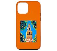 Clocher cathédrale à Séville Orange Garden Sevilla Espagne Coque pour iPhone 12 Mini