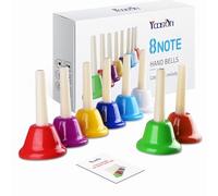 Cloches à percussion colorées - Kit de cloches diatoniques en métal avec sac de transport pour les tout-petits, les adultes, les festivals, les mariages, les fêtes de famille