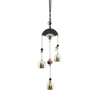 Cloches À Vent À Suspendre Carillons Éoliens De Jardin Cour en Bronze Extérieur Décoration Carillon Style Chinois avec Poème Cédé sur Le Ventilateur Multi-Tubes pour Terrasse