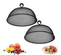 Cloches alimentaires en maille métallique avec poignées ergonomiques pour protéger les aliments contre les mouches, convient pour les événements en plein air et le camping (1 noir)