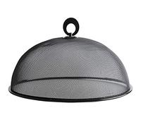 Cloches alimentaires rondes en fer, 30 cm, filet alimentaire en maille pour nourriture, anti-mensonge, anti-cafards, pour cuisine, pique-nique en plein air (noir)
