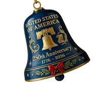 Cloches commémoratives US 25e anniversaire Ornement Patriotic Christmas Tree & Garden Decor 1776-2026 Sonnette de porte du gardien du souvenir