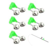 Cloches d'alarme de morsure de canne - Clips de pointe de pêche, outil d'alerte sonore portable, accessoire de signal inoxydable, accessoire de multi-cannes, dispositif de détection sensible |