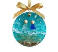 Cloches d'amitié pour festival fabriquées avec du verre de mer multifonctionnel, décoration de vacances pour offrir un cadeau vibrant en verre de mer, cloches d'amitié, décoration de Noël, pendentif