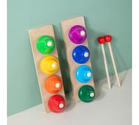 Cloches de Bureau SustVita pour Enfants avec 8 Tons distincts et maillets en Bois pour l'éducation précoce, Un Jouet Musical éducatif pour améliorer la Coordination œil-Main