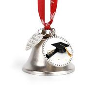 Cloches de félicitations de remise de diplôme 2025 avec corde de suspension rouge - Cloches décoratives vintage pour sapin de Noël, cheminée, cheminée, décoration d'intérieur, fêtes festives