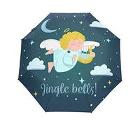 Cloches De Jingle De Cupidon Parapluie Pliable Pliant à Ouverture Automatique Parapluies Pliant Coupe-Vent pour Voyager Plage Femmes Enfants Homme Fille