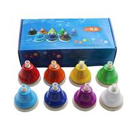 Cloches De Main De Bureau, Jouet d'apprentissage Musical, Cloches De Table Colorées, Matériaux De Haute Qualité, Utilisation Polyvalente, 8x8 Cm, pour Thanksgiving, Pâques, Anniversaire