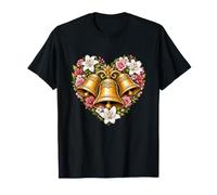 Cloches de Mariage Florales Cloches de Noël Fleurs T-Shirt
