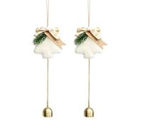 Cloches de Noël | 2 pièces décorations de fête de style vintage, cloches de Noël pour décoration - Pour intérieur chambre à coucher mur arbre fenêtre