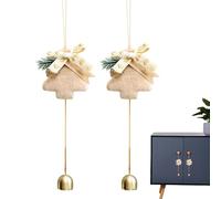 Cloches de Noël,2 pièces Décorations festives de vacances d'hiver - Carillon à vent cloche de Noël, pour une utilisation dans la maison, la chambre à coucher, le salon sur , l'arbre de Noël
