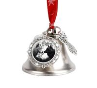 Cloches de Noël 2025 en forme de loups sous la lune avec corde de suspension rouge - Cloches décoratives vintage pour sapin de Noël, cheminée, cheminée, décoration d'intérieur, fêtes festives