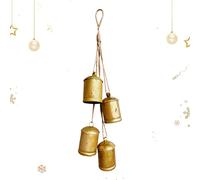 Cloches De Noël - 4 Clochettes à Pendentif de Vache | Charme Rustique Ancien Artisanat en Métal | Ornement Décoratif pour Porte Extérieur Maison de Campagne Noël Mariage Guirlande