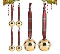 Cloches De Noël,6 Pièces Festives | Cloches en Métal Pendentif De Noël | pour Porche, Appartement, Entrée, Mur de Campagne, Intérieur, Maison, Porte