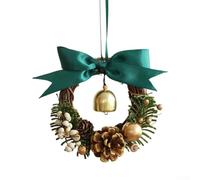Cloches de Noël à suspendre pour porte - Avec anneau en corde - Décoration de jardin et de maison (C)