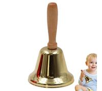 Cloches de Noël avec poignée en bois, hochet traditionnel en métal pour cheminée, lieu de travail, magasin, maison et ferme