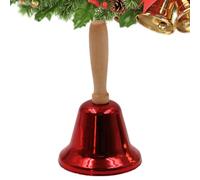 Cloches de Noël, cloches de fête avec manche en bois, hochet en métal traditionnel pour table, cheminée, lieu de travail, magasin, maison, ferme