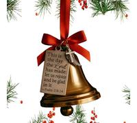 Cloches de Noël - Cloches de vache | Cloche de sapin de Noël | Versets de la Bible | Décoration de Noël élégante en métal | Décorations d'arbres de Noël pour murs et portes de cheminées