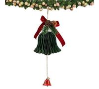Cloches de Noël - Cloches en papier | Couronnes décoratives pour sapin | Tissu en papier velours, parfait pour portes, cheminées, salle de classe, jardin, ferme, mariages, fêtes, lieux de travail en