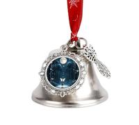 Cloches de Noël - Clochettes de Noël fantaisie en forme de forêt avec breloque rustique - Décoration vintage argentée à suspendre pour sapin de Noël avec breloque rustique, cadeaux de fête de mariage