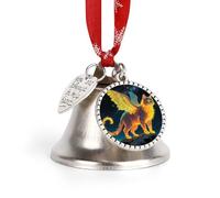 Cloches de Noël - Créature étrange de Noël, grelots vintage argentés à suspendre pour sapin de Noël avec breloque rustique, cadeaux de fête de mariage pour la décoration de la maison (clochette)