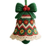 Cloches De Noël Crochet 2 Pièces Ornements Faits À La Main Artisanat en Fil pour Décorations Vacances Décoration d'arbre Porte Voiture Cloches Lavables Ornements