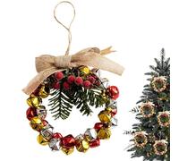 Cloches de Noël - Décoration de bijoux avec pommes de pin et nœuds - Fête réaliste - Pour porte, mur, cheminée, cuisine, maison, ferme, extérieur, fenêtre, cheminée