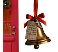 Cloches de Noël - Décorations de sapin de Noël avec versets de la Bible | Fournitures de fête religieuses en métal pour porte d'entrée, salon, cheminée, étagère, chambre à coucher, intérieur