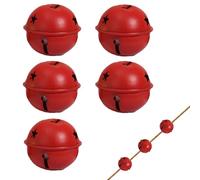 Cloches de Noël, décorations pour cloches de Noël, Jingle Bells | Lot de 5 décorations vintage rustiques pour cheminée