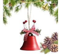 Cloches de Noël décoratives - Cloches de vache pour décoration, cloches de Noël en métal antique | Cloches de Noël chics, cloches de Noël antiques avec décorations murales avec nœud et baies d