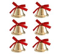 Cloches de Noël Dorées - Ornements de Couronne de Fête Saisonnière avec Nœuds - Décor De Cloches pour Couronne De Noël - pour Maison Salon Balcon Porte d'Entrée Patio Jardin Arrière-Cour