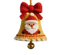 Cloches de Noël en crochet - Ornements de Noël tricotés à la main - Couronne de Père Noël mignonne - Cloches au crochet - Décoration de fête à la maison