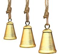 Cloches De Noël En Fer Rustique Avec Corde En pour jute Pour Suspension | Fabriquées en fer et corde en pour jute disponibles en plusieurs tailles son enchanteur pour la décoration intérieure et