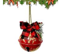 Cloches de Noël Géantes pour Extérieur,Décorations de Noël Rustiques avec Noeud,Ornements en Métal à Clochette pour Le Jardin - pour Porche Jardin Fête Et Vacances d'hiver
