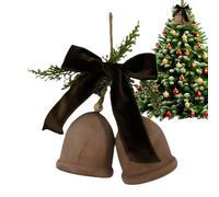 Cloches de Noël - Nœud en soie - Décoration traditionnelle - Guirlande de cloches vintage - Pour famille, amis, branche, arbre, mur, fenêtre, coin, maison, vacances et intérieur
