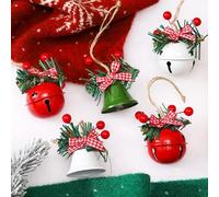 Cloches de Noël personnalisées de 7,9 cm en métal - Décorations de sapin de Noël disponibles en rouge, blanc et vert avec souvenir de Noël à suspendre pour vos proches (vert)