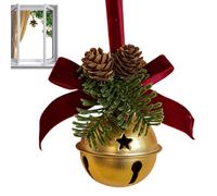 Cloches De Noël,Petit Pendentif - Decoration De Sapin De Noel avec Nœud Et Pomme De Pin - pour Arbre de Fête Mur Fenêtre Party