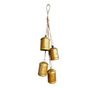 Cloches de Noël pour Décoration | 4 Clochettes à Pendentif de Vache - Charme Rustique Vintage Artisanal Métal Ornement Décoratif | Porte Extérieur Maison de Campagne Mantle Couronne Noël